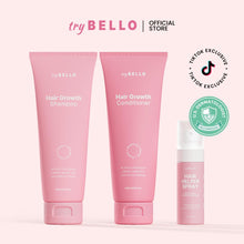 Load image into Gallery viewer, Try Bello Hair Growth Bundle - Shampoo, Conditioner &amp; Spray (3-Piece Set) Haircare Comfort Exclusive Offer TikTok Shop
